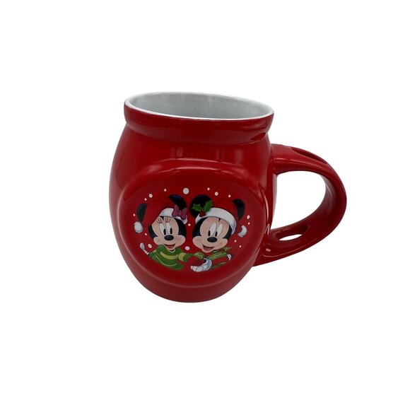 Disney Mickey & Minnie Christmas Mug 2019 Red Hot Cocoa Cup 4.5" Holiday - Picture 2 of 6